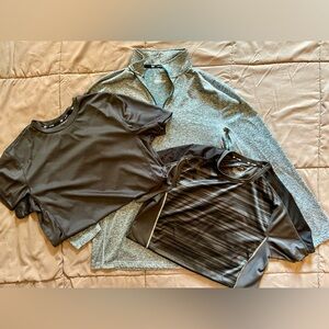 Lot of 3 Men's Tek Gear Dry Tek Tee shirts and 1/4 zip lightweight athletic, S